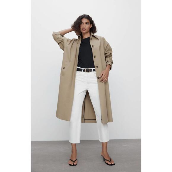 ZARA THE BLISS STRAIGHT JEANS ECRU - Picture 9 of 12